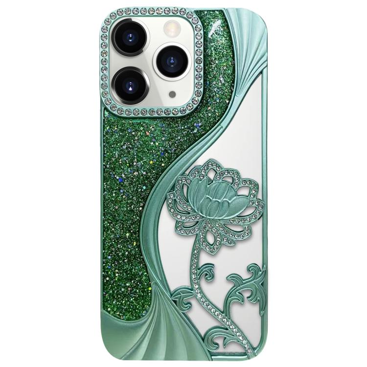 Ốp lưng điện thoại TPU mạ điện khắc rỗng hoa sen đính đá lấp lánh, dành cho iPhone 12 Pro Max, iPhone 12 Pro, iPhone 11 Pro Max, iPhone 11