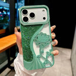 Ốp lưng điện thoại TPU mạ điện khắc rỗng hoa sen đính đá lấp lánh, dành cho iPhone 17 Pro Max, iPhone 17 Pro, iPhone 17, iPhone 16 Pro Max, iPhone 16 Pro, iPhone 16, iPhone 15 Pro Max, iPhone 15 Pro