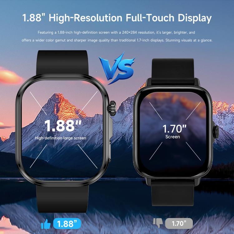 Đồng hồ thông minh GE52 màn hình cảm ứng HD 1.88 inch, gọi BT, dây silicone, hỗ trợ theo dõi sức khỏe