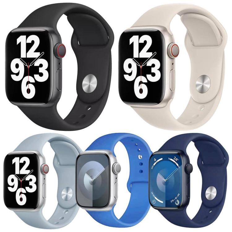 Bộ 5 dây đồng hồ thể thao silicone màu trơn xDfind, dành cho Apple Watch 42 / 44 / 45 / 46 / 49mm, dành cho Apple Watch 38 / 40 / 41 / S11 42mm