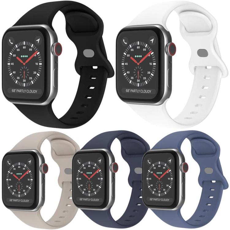 Bộ 5 dây đồng hồ silicone khóa bướm xDfind, dành cho Apple Watch 42 / 44 / 45 / 46 / 49mm, dành cho Apple Watch 38 / 40 / 41 / S11 42mm