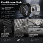 Bộ 5 dây đồng hồ Milanese khóa dù + khóa bướm hỗn hợp xDfind, dành cho Apple Watch 42 / 44 / 45 / 46 / 49mm, dành cho Apple Watch 38 / 40 / 41 / S11 42mm