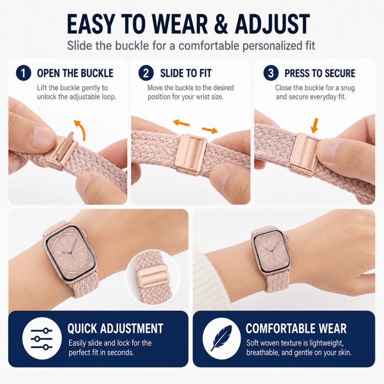 Bộ 5 dây đồng hồ dệt vòng khóa từ tính xDfind, dành cho Apple Watch 42 / 44 / 45 / 46 / 49mm, dành cho Apple Watch 38 / 40 / 41 / S11 42mm