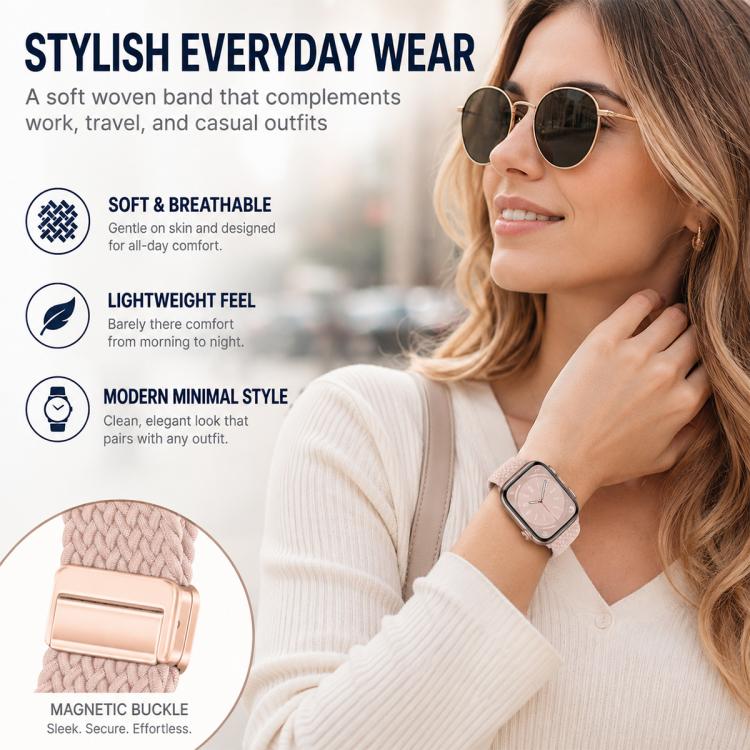 Bộ 5 dây đồng hồ dệt vòng khóa từ tính xDfind, dành cho Apple Watch 42 / 44 / 45 / 46 / 49mm, dành cho Apple Watch 38 / 40 / 41 / S11 42mm