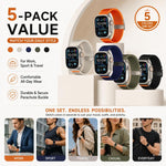 Bộ 5 dây đồng hồ nylon co giãn khóa dù xDfind, dành cho Apple Watch 42 / 44 / 45 / 46 / 49mm, dành cho Apple Watch 38 / 40 / 41 / S11 42mm