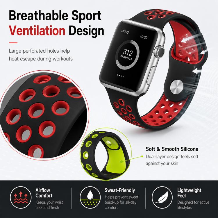 Bộ 5 dây đồng hồ thể thao silicone hai màu xDfind, dành cho Apple Watch 42 / 44 / 45 / 46 / 49mm, dành cho Apple Watch 38 / 40 / 41 / S11 42mm