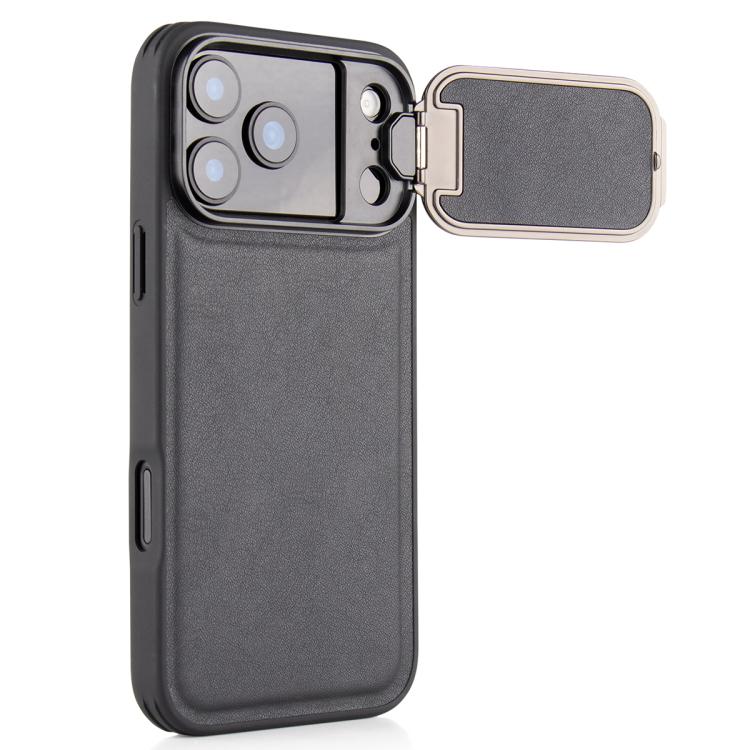 Ốp lưng điện thoại họa tiết da cừu vuông có giá đỡ ống kính, dành cho iPhone 17 Pro Max