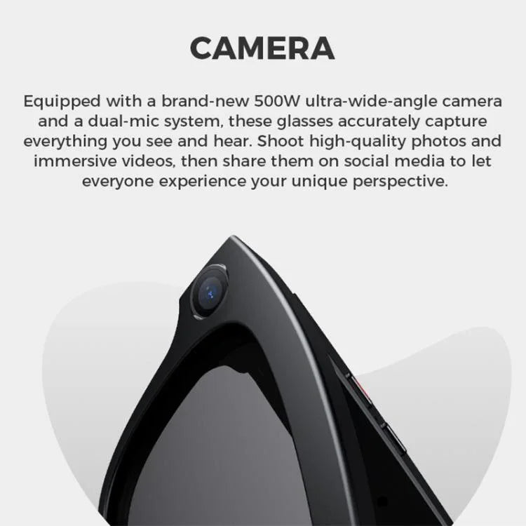Kính mắt camera AI thông minh M01S 5MP hỗ trợ gọi thoại, quay video, truyền WiFi