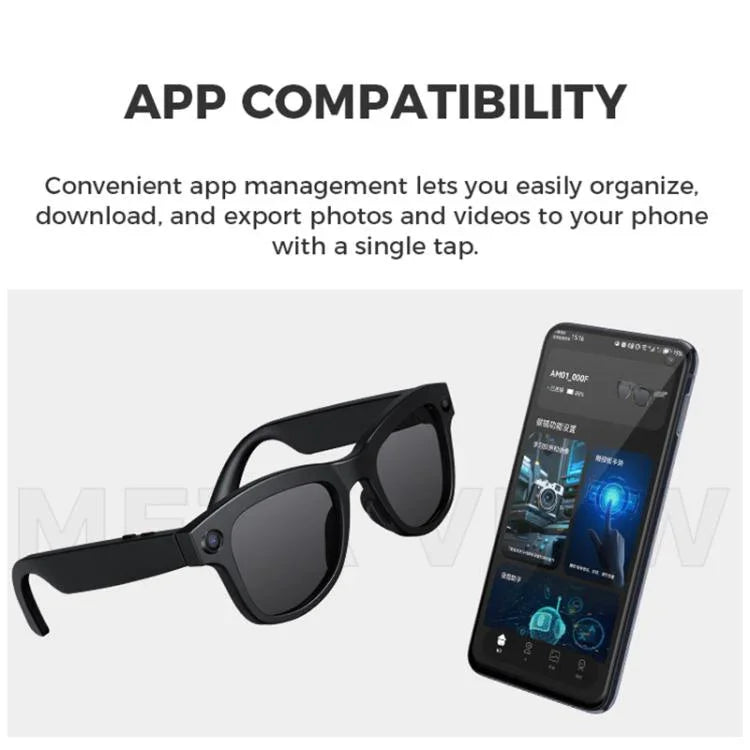 Kính mắt camera AI thông minh M01S 5MP hỗ trợ gọi thoại, quay video, truyền WiFi