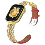 Dây đồng hồ da thật kết hợp thép không gỉ đính kim cương xDfind, dành cho Apple Watch 38 / 40 / 41 / S11 42mm