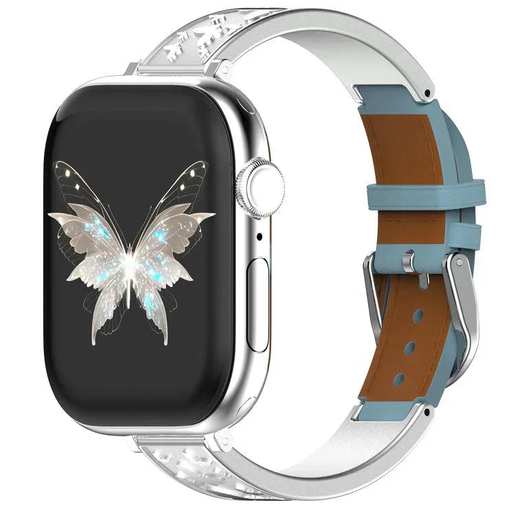Dây đồng hồ da thật kết hợp thép không gỉ khóa bướm xDfind, dành cho Apple Watch 42 / 44 / 45 / 46 / 49mm, dành cho Apple Watch 38 / 40 / 41 / S11 42mm