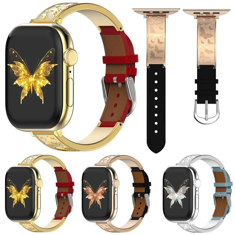 Dây đồng hồ da thật kết hợp thép không gỉ khóa bướm xDfind, dành cho Apple Watch 42 / 44 / 45 / 46 / 49mm, dành cho Apple Watch 38 / 40 / 41 / S11 42mm