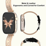 Dây đồng hồ da thật kết hợp thép không gỉ khóa bướm xDfind, dành cho Apple Watch 42 / 44 / 45 / 46 / 49mm, dành cho Apple Watch 38 / 40 / 41 / S11 42mm