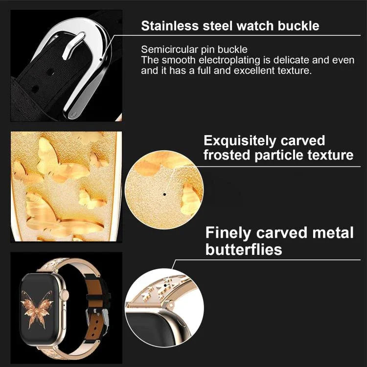 Dây đồng hồ da thật kết hợp thép không gỉ khóa bướm xDfind, dành cho Apple Watch 42 / 44 / 45 / 46 / 49mm, dành cho Apple Watch 38 / 40 / 41 / S11 42mm