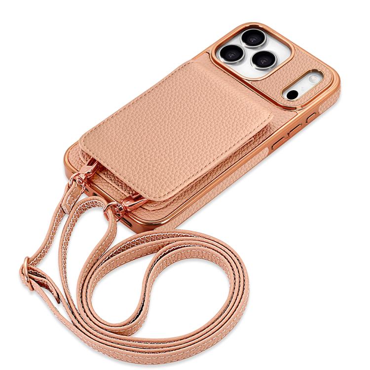 Ốp lưng điện thoại ví PU họa tiết vân quả vải VIETAO có dây đeo, dành cho iPhone 17 Pro Max, iPhone 17 Pro