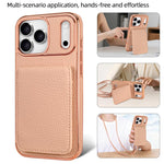 Ốp lưng điện thoại ví PU họa tiết vân quả vải VIETAO có dây đeo, dành cho iPhone 17 Pro Max, iPhone 17 Pro