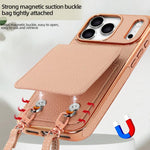 Ốp lưng điện thoại ví PU họa tiết vân quả vải VIETAO có dây đeo, dành cho iPhone 17 Pro Max, iPhone 17 Pro