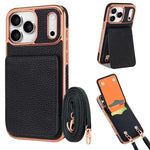 Ốp lưng điện thoại ví PU họa tiết vân quả vải VIETAO có dây đeo, dành cho iPhone 17 Pro Max, iPhone 17 Pro