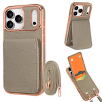 Ốp lưng điện thoại ví PU họa tiết vân quả vải VIETAO có dây đeo, dành cho iPhone 17 Pro Max, iPhone 17 Pro
