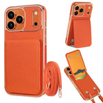 Ốp lưng điện thoại ví PU họa tiết vân quả vải VIETAO có dây đeo, dành cho iPhone 17 Pro Max, iPhone 17 Pro