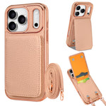 Ốp lưng điện thoại ví PU họa tiết vân quả vải VIETAO có dây đeo, dành cho iPhone 17 Pro Max, iPhone 17 Pro