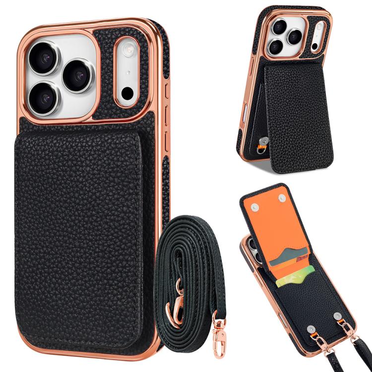 Ốp lưng điện thoại ví PU họa tiết vân quả vải VIETAO có dây đeo, dành cho iPhone 17 Pro Max, iPhone 17 Pro