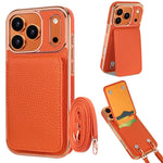 Ốp lưng điện thoại ví PU họa tiết vân quả vải VIETAO có dây đeo, dành cho iPhone 17 Pro Max, iPhone 17 Pro