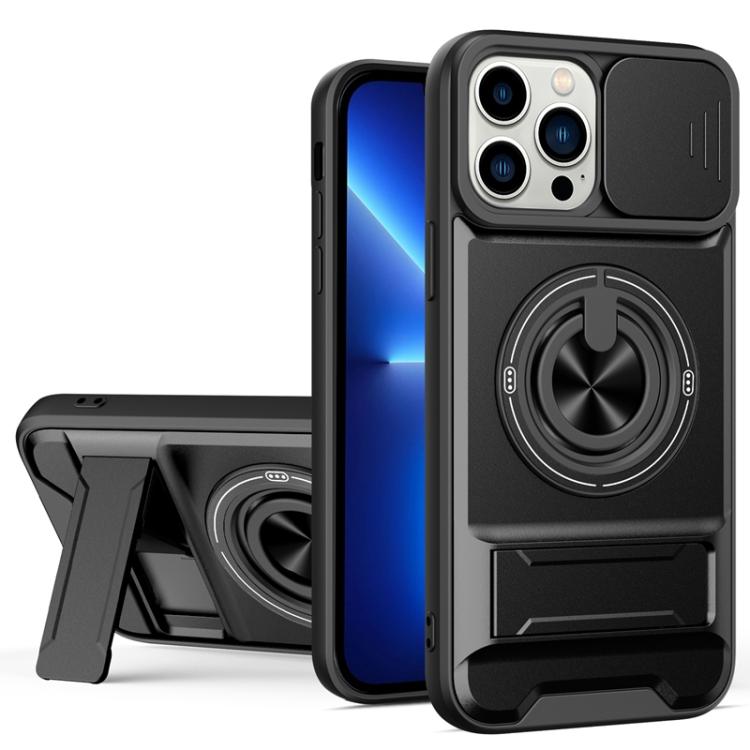 Lens Sliding Window Multifunctional Magnetic Shockproof Phone Case, For iPhone 13 Pro Max, For iPhone 13 Pro, For iPhone 12 Pro Max, For iPhone 11 Pro Max, For iPhone 11