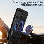 Lens Sliding Window Multifunctional Magnetic Shockproof Phone Case, For iPhone 7 Plus, For iPhone 7