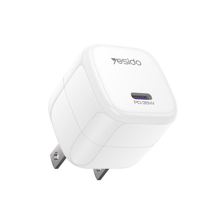 Bộ sạc nhanh mini viên đá Yesido YC16U PD 35W Type-C, phích cắm US