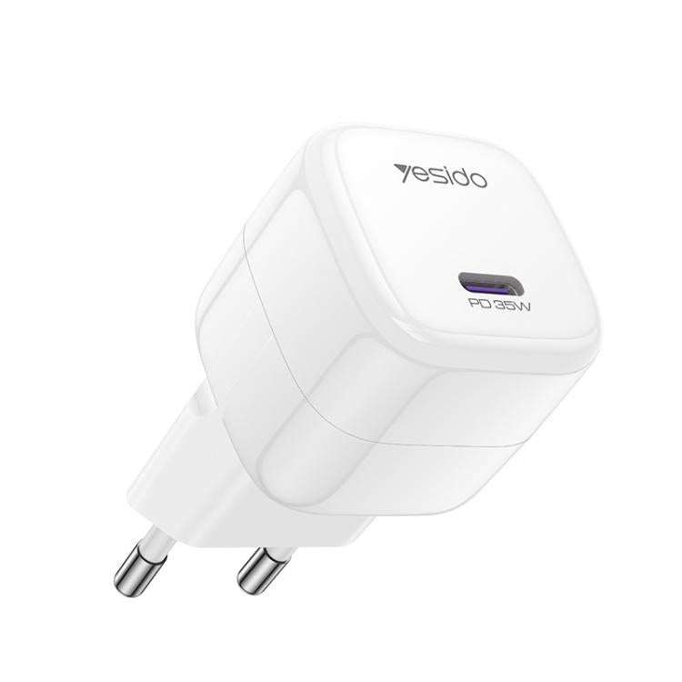 Bộ sạc nhanh mini viên đá Yesido YC103 PD 35W Type-C, phích cắm EU