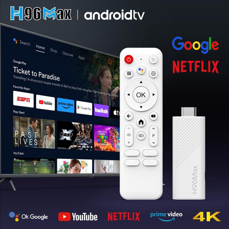 H96 Max H313 Android 14 Mini TV Stick HD kèm điều khiển từ xa, ARM Cortex-A53 Quad Core, 2GB+16GB, 2GB+8GB