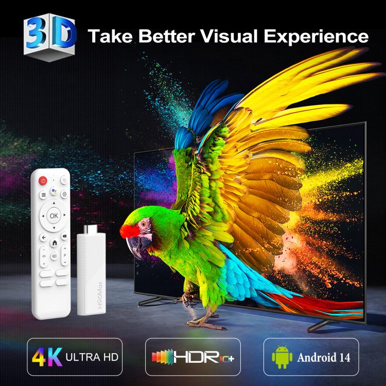 H96 Max H313 Android 14 Mini TV Stick HD kèm điều khiển từ xa, ARM Cortex-A53 Quad Core, 2GB+16GB, 2GB+8GB