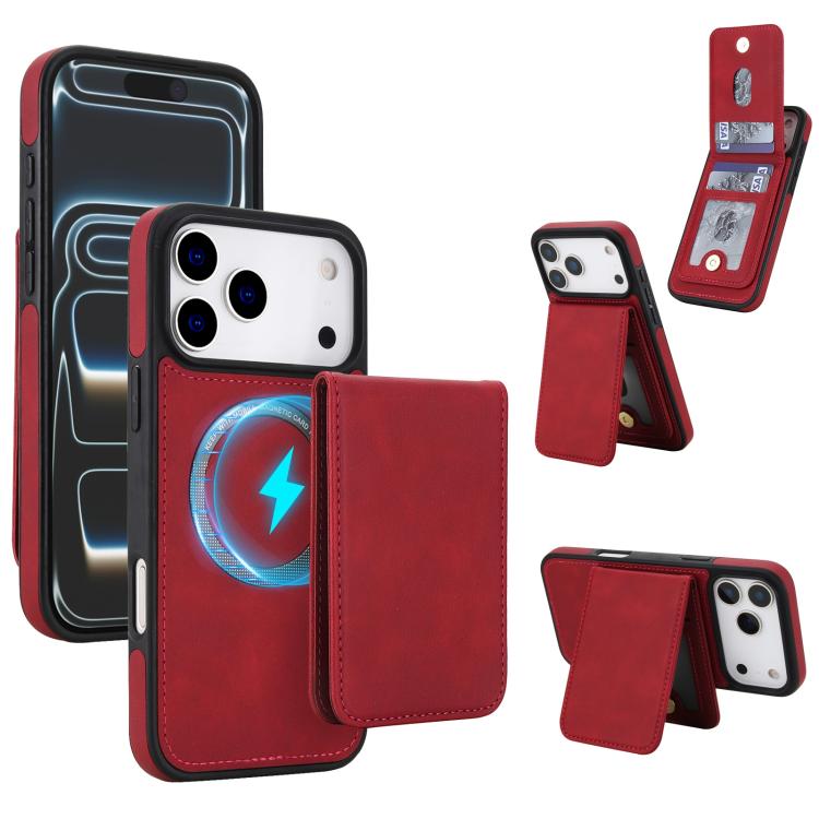 Ốp lưng điện thoại ví nam châm giả da cổ điển YM030, dành cho iPhone 17 Pro Max, dành cho iPhone 17 Pro