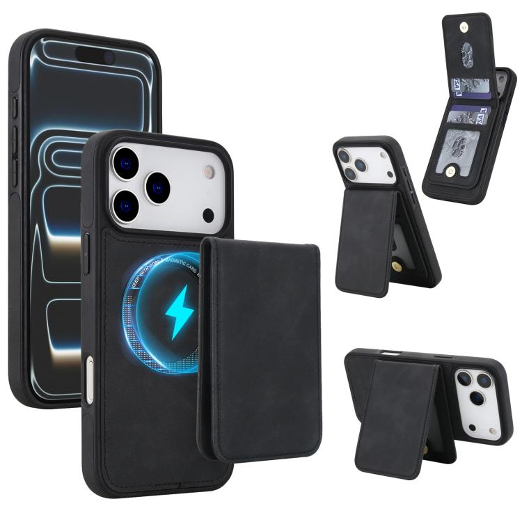 Ốp lưng điện thoại ví nam châm giả da cổ điển YM030, dành cho iPhone 17 Pro Max, dành cho iPhone 17 Pro