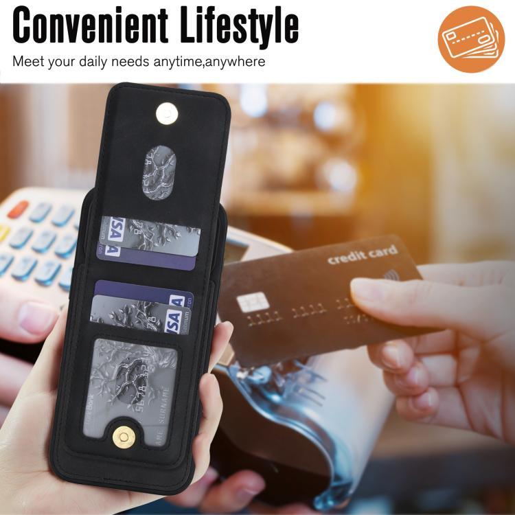 Ốp lưng điện thoại ví nam châm giả da cổ điển YM030, dành cho iPhone 17 Pro Max, dành cho iPhone 17 Pro