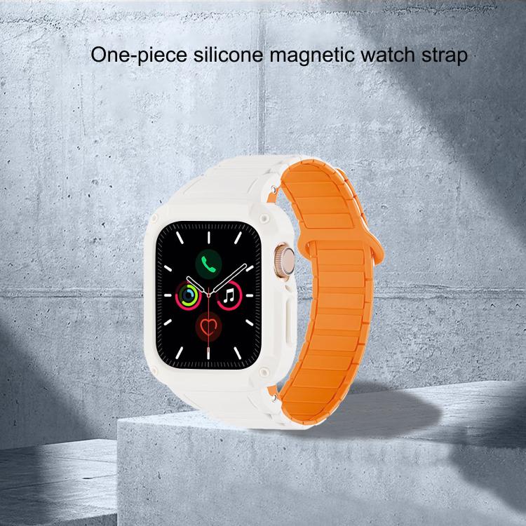 Dây đồng hồ silicone tích hợp TPU từ tính khóa ngược, dành cho Apple Watch 45mm / 44mm, dành cho Apple Watch 41mm / 40mm