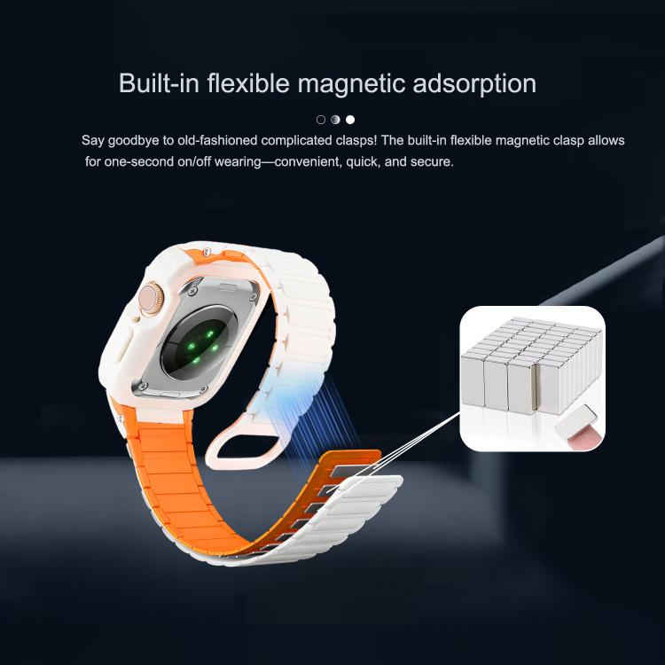 Dây đồng hồ silicone tích hợp TPU từ tính khóa ngược, dành cho Apple Watch 45mm / 44mm, dành cho Apple Watch 41mm / 40mm