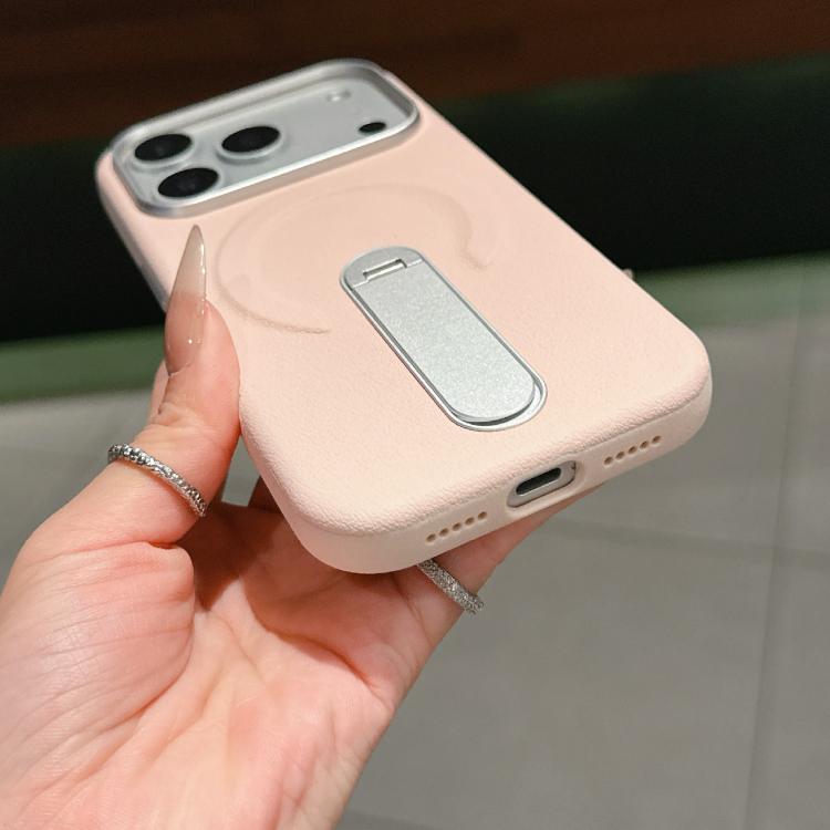 Ốp lưng điện thoại nam châm da thuần chay + PC giữ ẩn, dành cho iPhone 17 Pro Max, dành cho iPhone 17 Pro