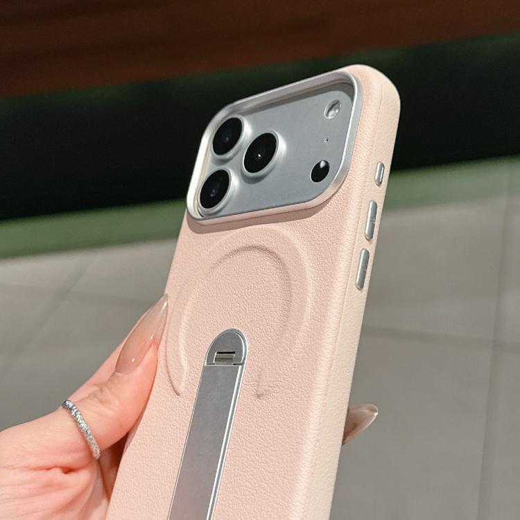 Ốp lưng điện thoại nam châm da thuần chay + PC giữ ẩn, dành cho iPhone 17 Pro Max, dành cho iPhone 17 Pro