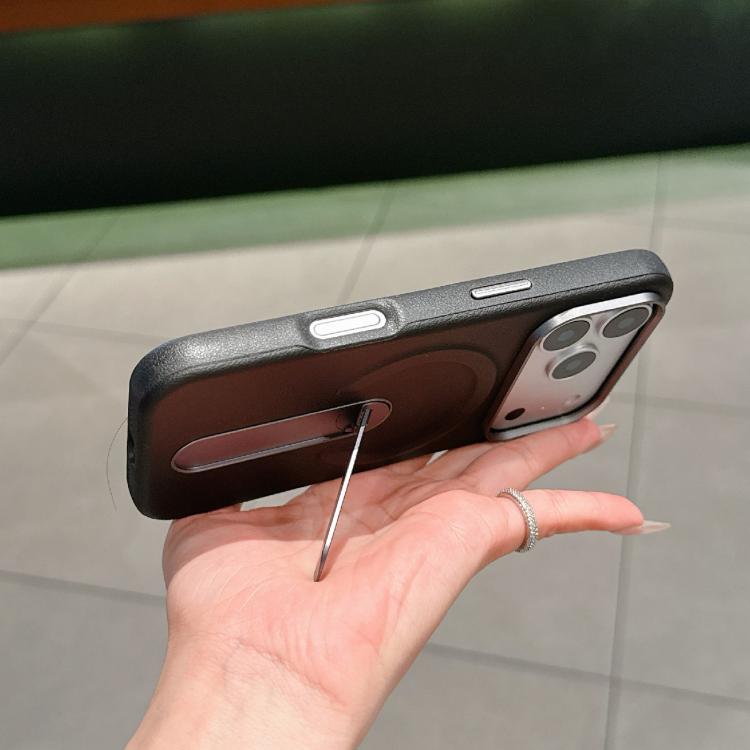Ốp lưng điện thoại nam châm da thuần chay + PC giữ ẩn, dành cho iPhone 17 Pro Max, dành cho iPhone 17 Pro