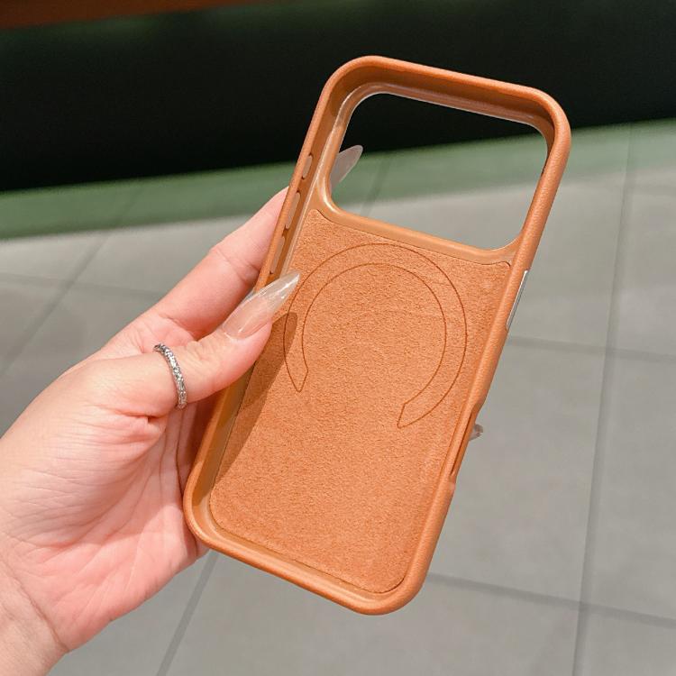 Ốp lưng điện thoại nam châm da thuần chay + PC giữ ẩn, dành cho iPhone 17 Pro Max, dành cho iPhone 17 Pro