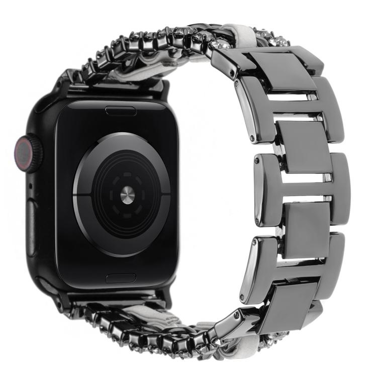 Dây đồng hồ kim loại da tổng hợp Diamond, dành cho Apple Watch 46mm / 49mm / 45mm / 44mm, dành cho Apple Watch 42mm / 41mm / 40mm / 38mm