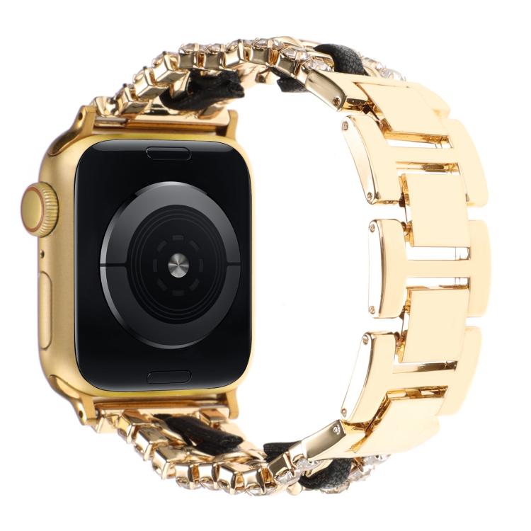 Dây đồng hồ kim loại da tổng hợp Diamond, dành cho Apple Watch 46mm / 49mm / 45mm / 44mm, dành cho Apple Watch 42mm / 41mm / 40mm / 38mm
