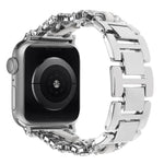 Dây đồng hồ kim loại da tổng hợp Diamond, dành cho Apple Watch 46mm / 49mm / 45mm / 44mm, dành cho Apple Watch 42mm / 41mm / 40mm / 38mm