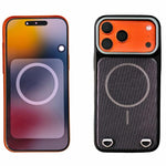 Ốp lưng điện thoại nam châm PC cảm giác da + vải công nghệ, dành cho iPhone 17 Pro Max, dành cho iPhone 17 Pro