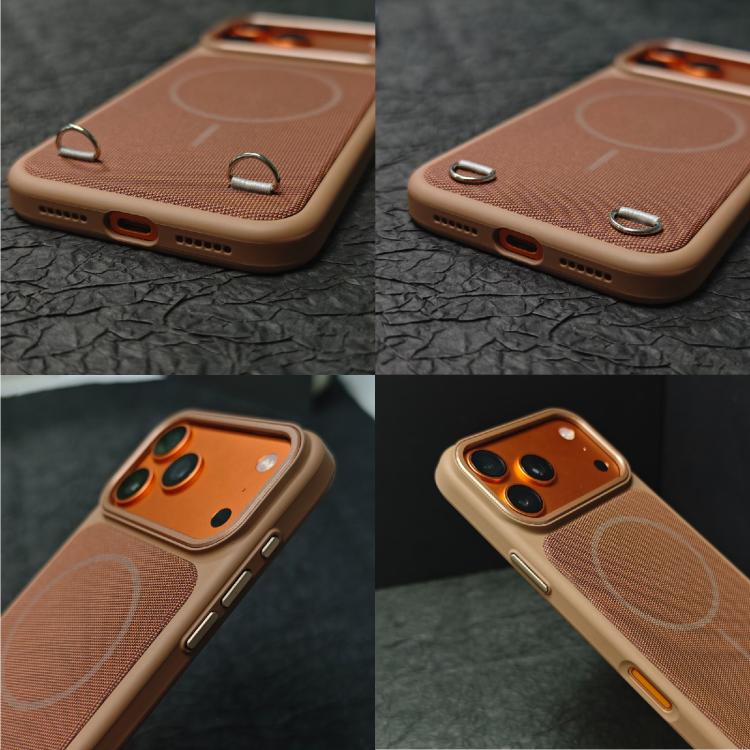Ốp lưng điện thoại nam châm PC cảm giác da + vải công nghệ, dành cho iPhone 17 Pro Max, dành cho iPhone 17 Pro