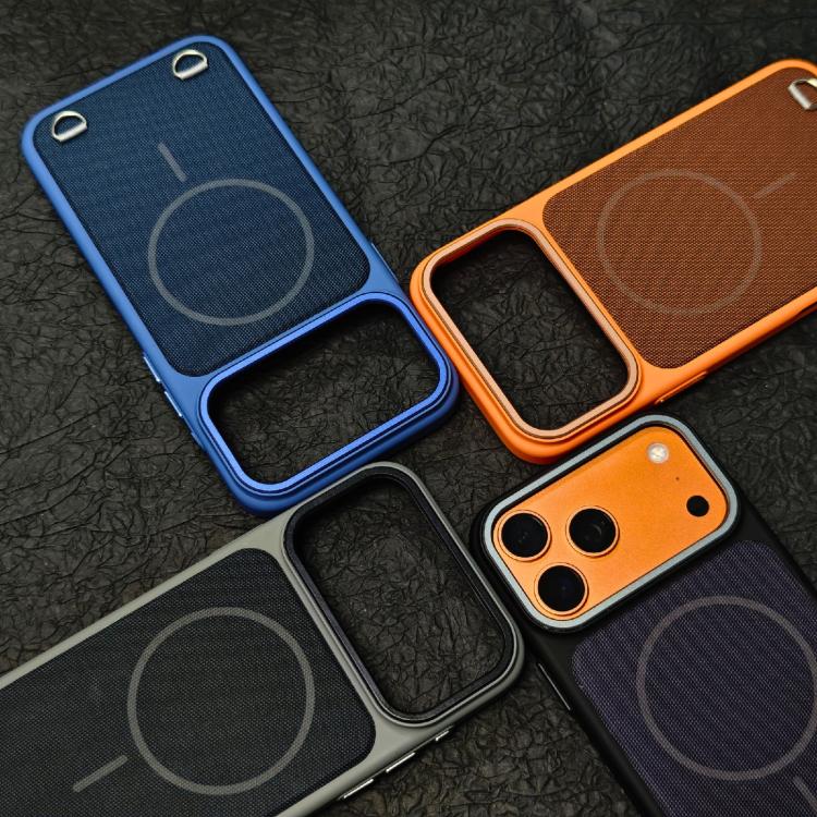 Ốp lưng điện thoại nam châm PC cảm giác da + vải công nghệ, dành cho iPhone 17 Pro Max, dành cho iPhone 17 Pro