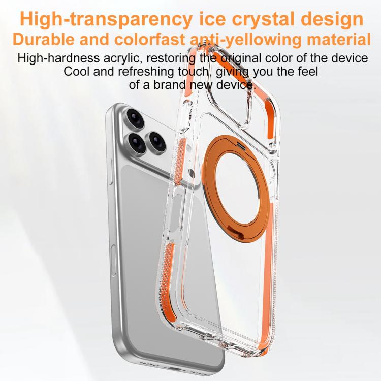 Ốp lưng điện thoại hỗn hợp TPU PC bọc giáp băng nam châm có giá đỡ xoay, dành cho iPhone 17 Pro Max, dành cho iPhone 17 Pro, dành cho iPhone Air