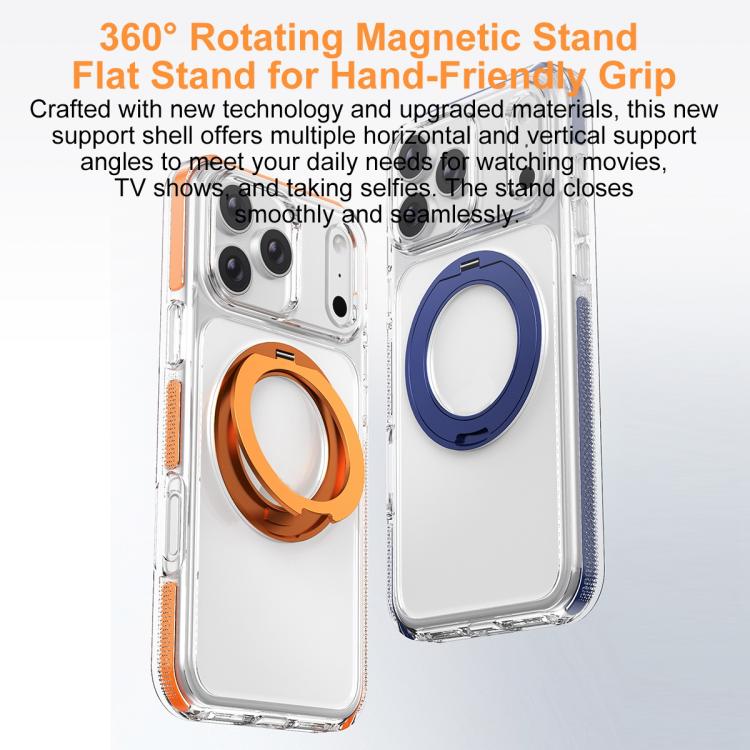 Ốp lưng điện thoại hỗn hợp TPU PC bọc giáp băng nam châm có giá đỡ xoay, dành cho iPhone 17 Pro Max, dành cho iPhone 17 Pro, dành cho iPhone Air